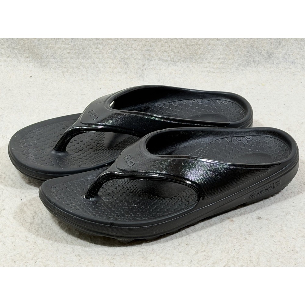 Spenco Fusion 2 Flip Flops Womens 11 Mens 10 Black Orthotic Comfort Casual